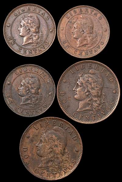 修遠堂世界钱币第九十一期 - 阿根廷旧铜币一组