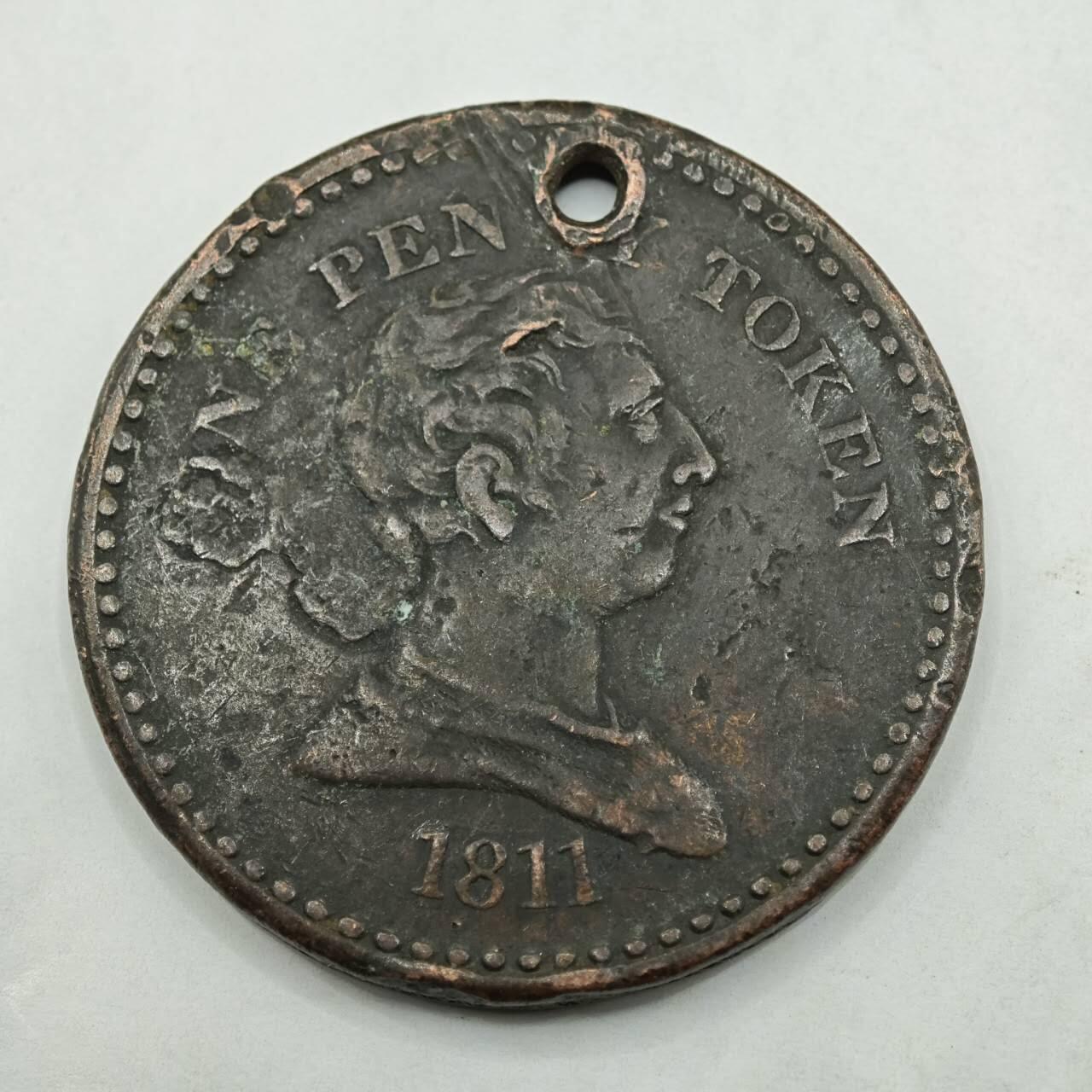 【淘币小摊】限时拍第七百八十四拍  老铜币场  满百包邮可预留两周  周一统一发货  英国1811年一便士铜币代币