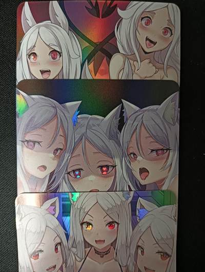 花开卡拍第45期（11月2号周日截拍，品控勿拍!!!拍品不寄存，运费5元，自制卡难免瑕疵，可能存在轻微撞角爆边等出厂瑕疵，品控介意勿拍！） - 老郑经典 姚婧三姐妹三张套 彩闪，其中两张是艺术版，有很细微划痕