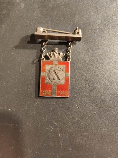 老王徽章第160期 - 丹麦克里斯蒂安十世70大寿纪念章    925银质珐琅    4.5g