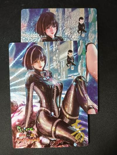 花开卡拍第45期（11月2号周日截拍，品控勿拍!!!拍品不寄存，运费5元，自制卡难免瑕疵，可能存在轻微撞角爆边等出厂瑕疵，品控介意勿拍！） - 奇点 杀戮都市 对卡，正常版服饰与清凉版服饰 2张 粗闪