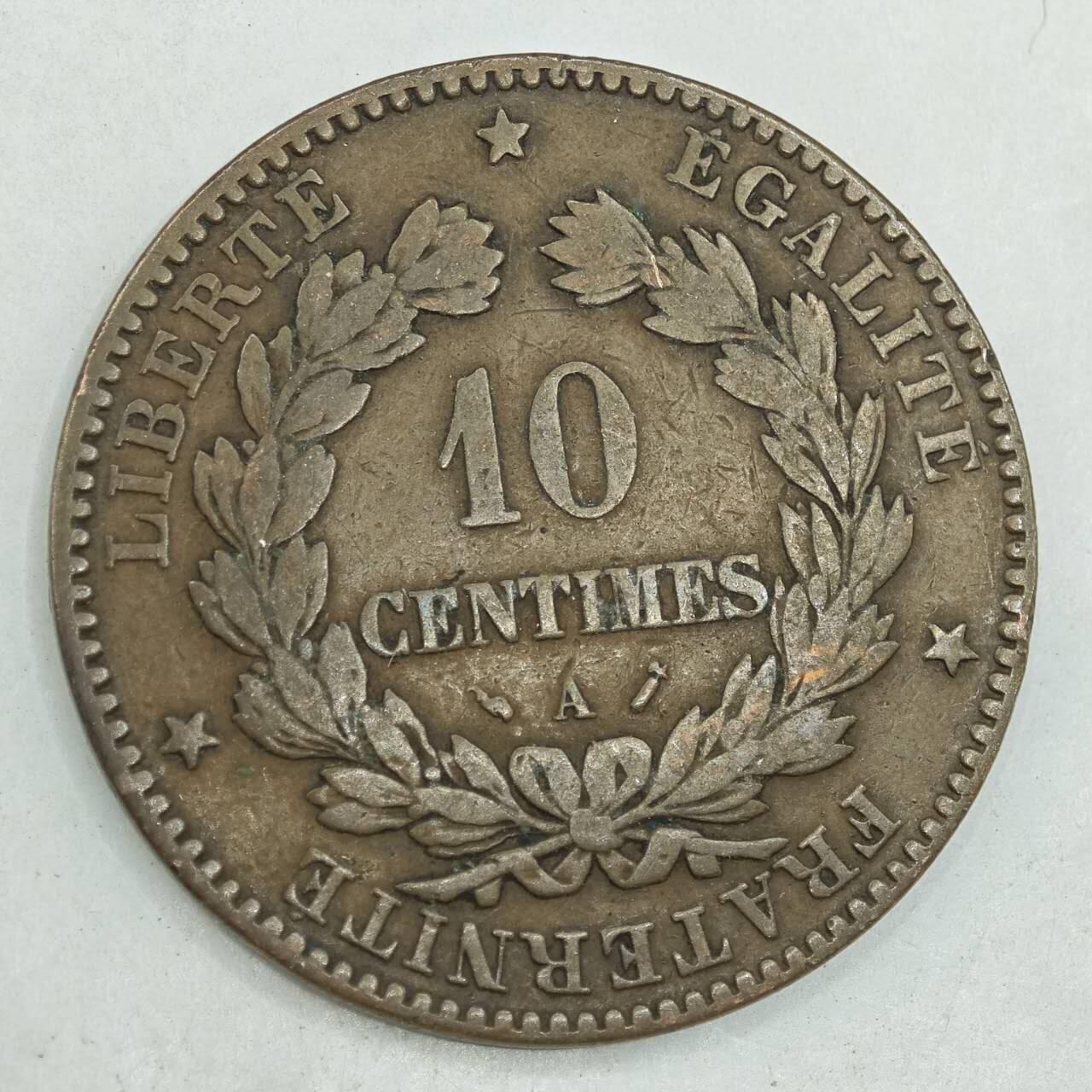 【淘币小摊】限时拍第七百八十四拍  老铜币场  满百包邮可预留两周  周一统一发货  法国1896年谷物女神10分铜币