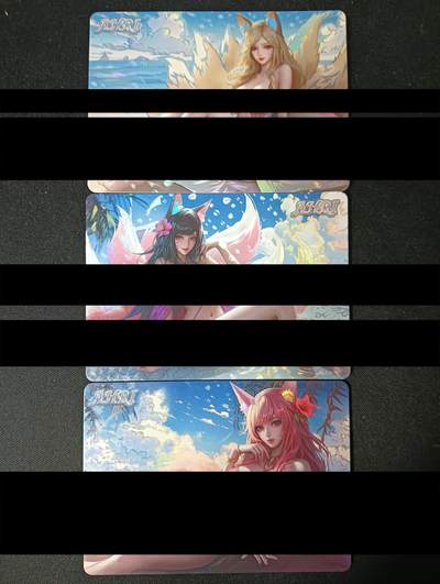 花开卡拍第45期（11月2号周日截拍，品控勿拍!!!拍品不寄存，运费5元，自制卡难免瑕疵，可能存在轻微撞角爆边等出厂瑕疵，品控介意勿拍！） - 阿狸横版彩闪3张小套卡。