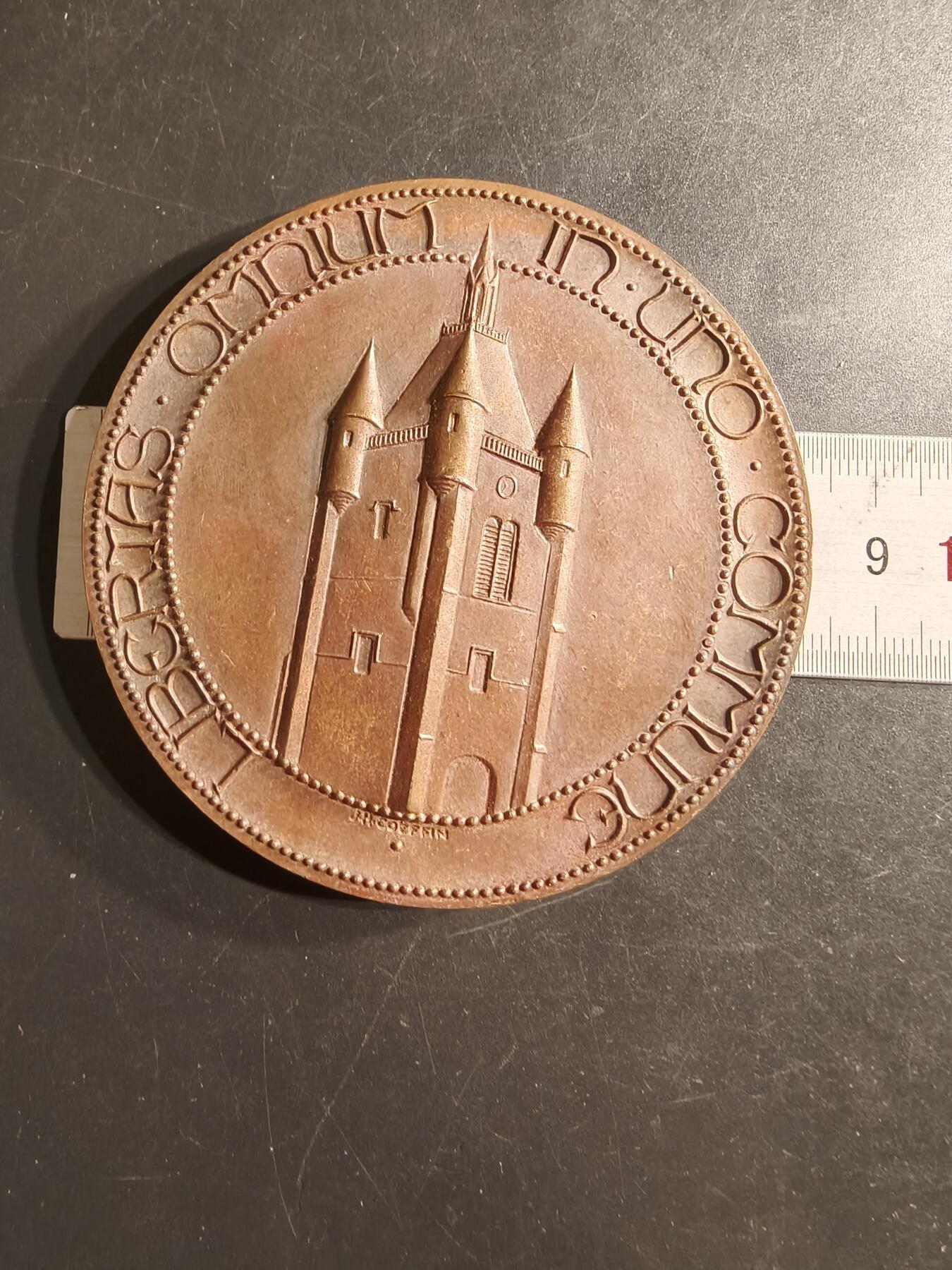 老王徽章第160期  法国索姆省议会大铜章     直径81mm.   重量224.8g