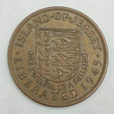 【淘币小摊】限时拍第七百八十四拍  老铜币场  满百包邮可预留两周  周一统一发货  - 泽西岛1945年乔治六世1/12先令铜币