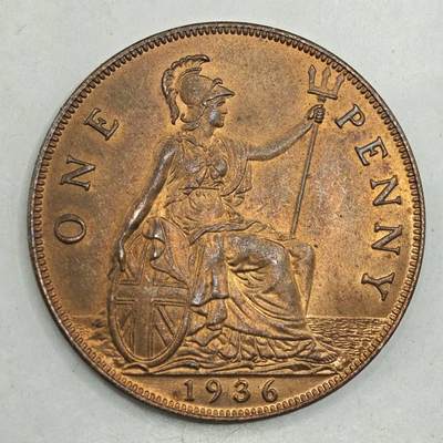 【淘币小摊】限时拍第七百八十四拍  老铜币场  满百包邮可预留两周  周一统一发货  - 英国1936年乔治五世一便士铜币