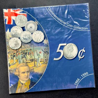 ＜小葵钱铺＞第64期·克朗币·套币·银币场·满200包邮，不寄存·3号发货 - 澳大利亚1966-1990年册装50分纪念币套装