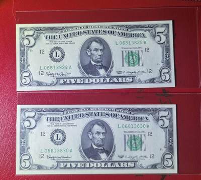 Unc 美国纸币 1963年 5美元纸币  - Unc 美国纸币 1963年 5美元纸币 