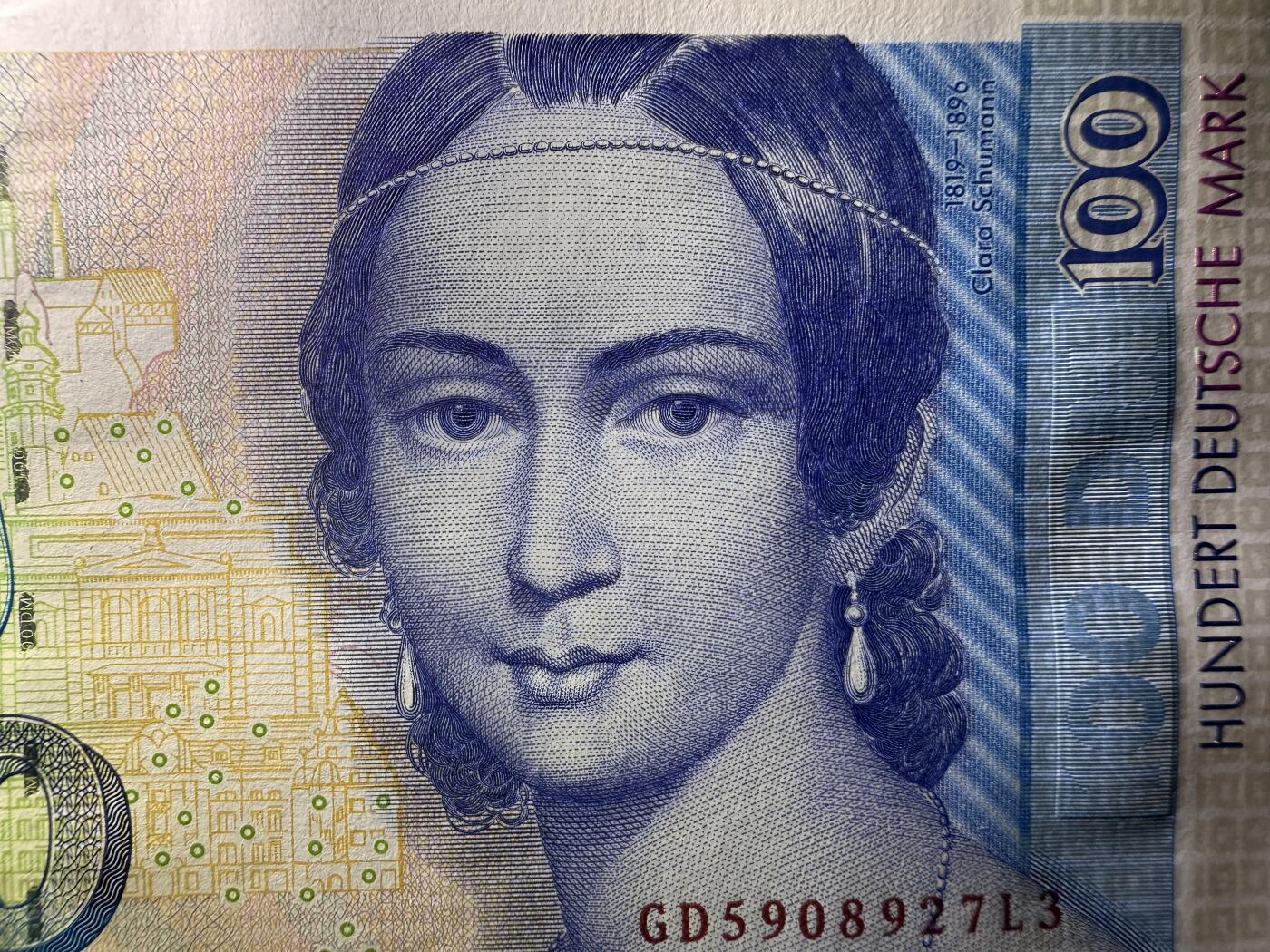 《艾美收藏》第218期-11.2周日外币荟萃 德国100马克 UNC 1996年 全息版克拉拉 无4