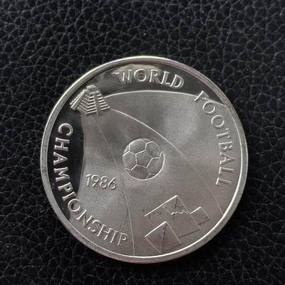 道一币馆币章第一百五十三场 - 埃及1986年墨西哥世界杯5镑精制银币  17.5g 720S 20000