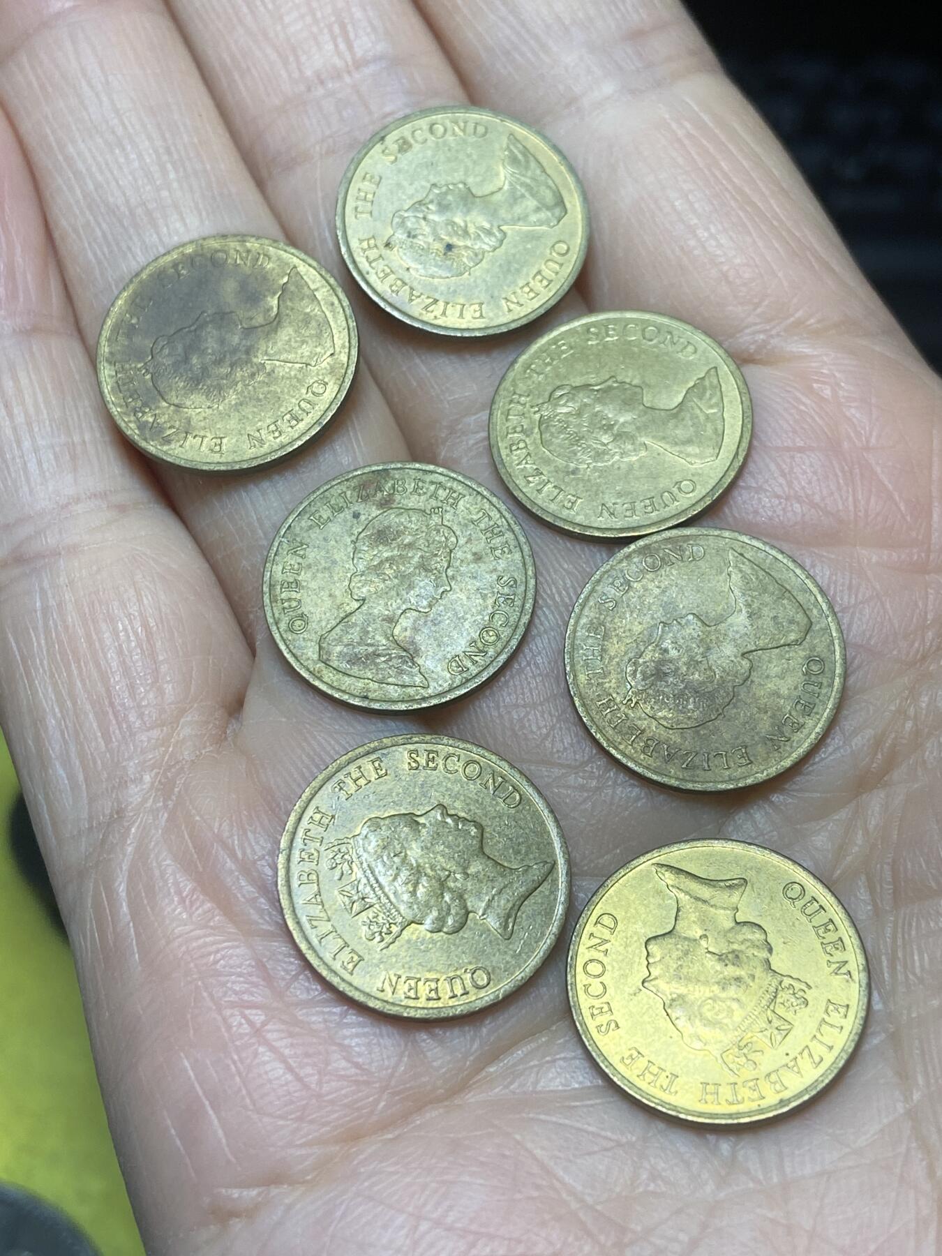 2025年第一百二十场(总第一百四十六场）外国好品散币(免佣金) 香港1毫7枚：1982年83年84年89年92年(伊丽莎白二世中年花冠，高冠)