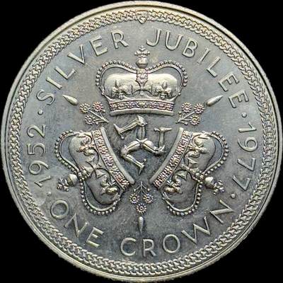 ＜小葵钱铺＞第64期·克朗币·套币·银币场·满200包邮，不寄存·3号发货 - 马恩岛1977年女王登基25周年1克朗纪念币