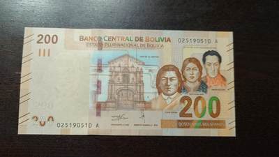 世界钱币～微拍第212期暨2025年第52期  部分库存清仓选号 - 2018年玻利维亚200诺 全新绝品无47尾号510