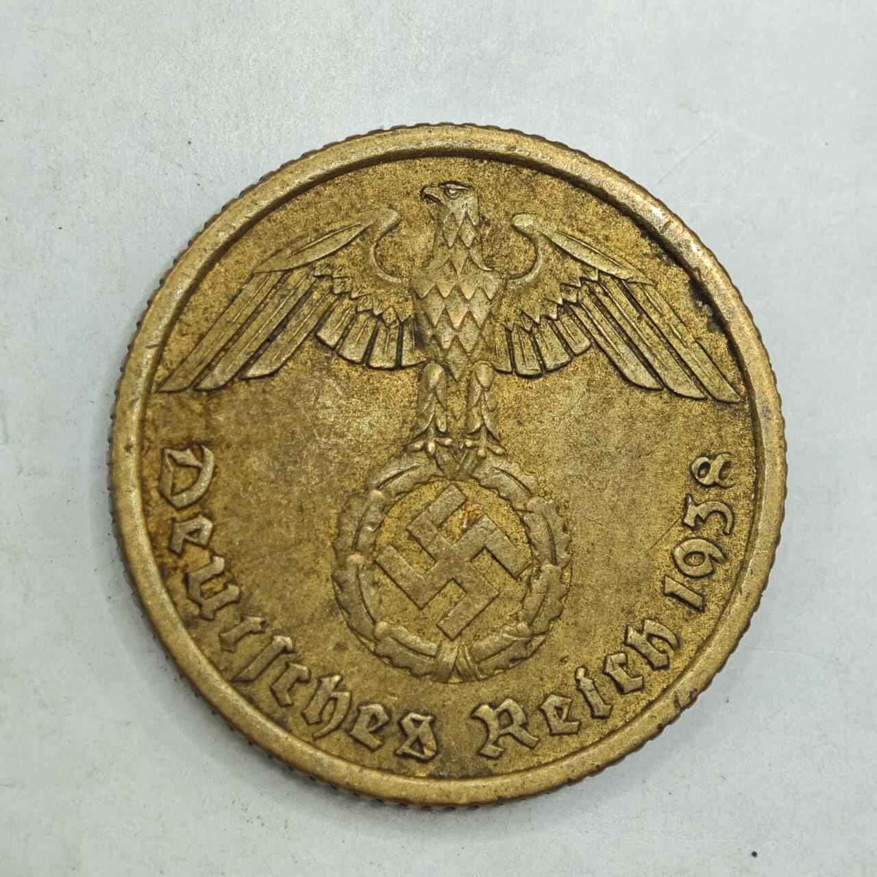 【淘币小摊】限时拍第七百八十四拍  老铜币场  满百包邮可预留两周  周一统一发货  德国1938年10芬妮铜币