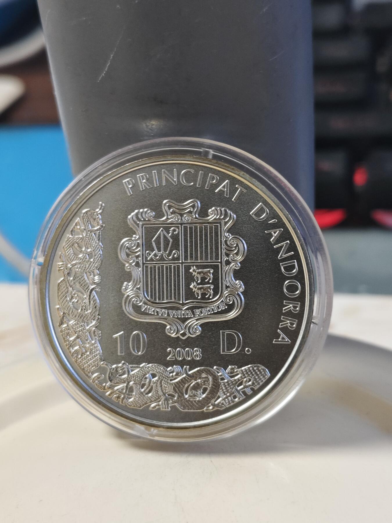 第180期拍卖【长期征集拍品】【北京币展专场】 安道尔2008年维京海盗系列10第纳尔镀金银币4枚套，925银镀金，33克*4，发行15000枚，有氧化