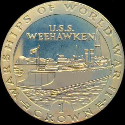 ＜小葵钱铺＞第64期·克朗币·套币·银币场·满200包邮，不寄存·3号发货 - 直布罗陀1993年二战军舰· “威霍肯”号驱逐舰1克朗纪念币