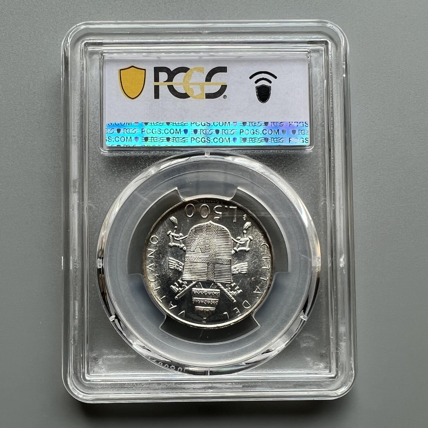 PCGS MS66 梵蒂冈1980年500里拉银币