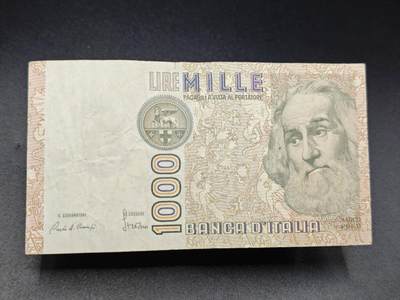 【淘币小摊】实时拍第七百八十五拍   无佣金纸币福利场   满百包邮可预留二周 每周一统一发货   - 意大利1000里拉