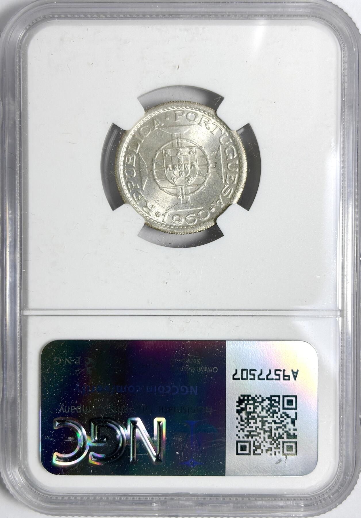 【雨安】【世界币章112-113期】周五/周六 两场连拍 2025-11-01 周六 19:30 保真 8秒倒数自动落锤 高效拍卖 [评级非洲] Mozambique 莫桑比克 5元 1960年 NGC-MS65