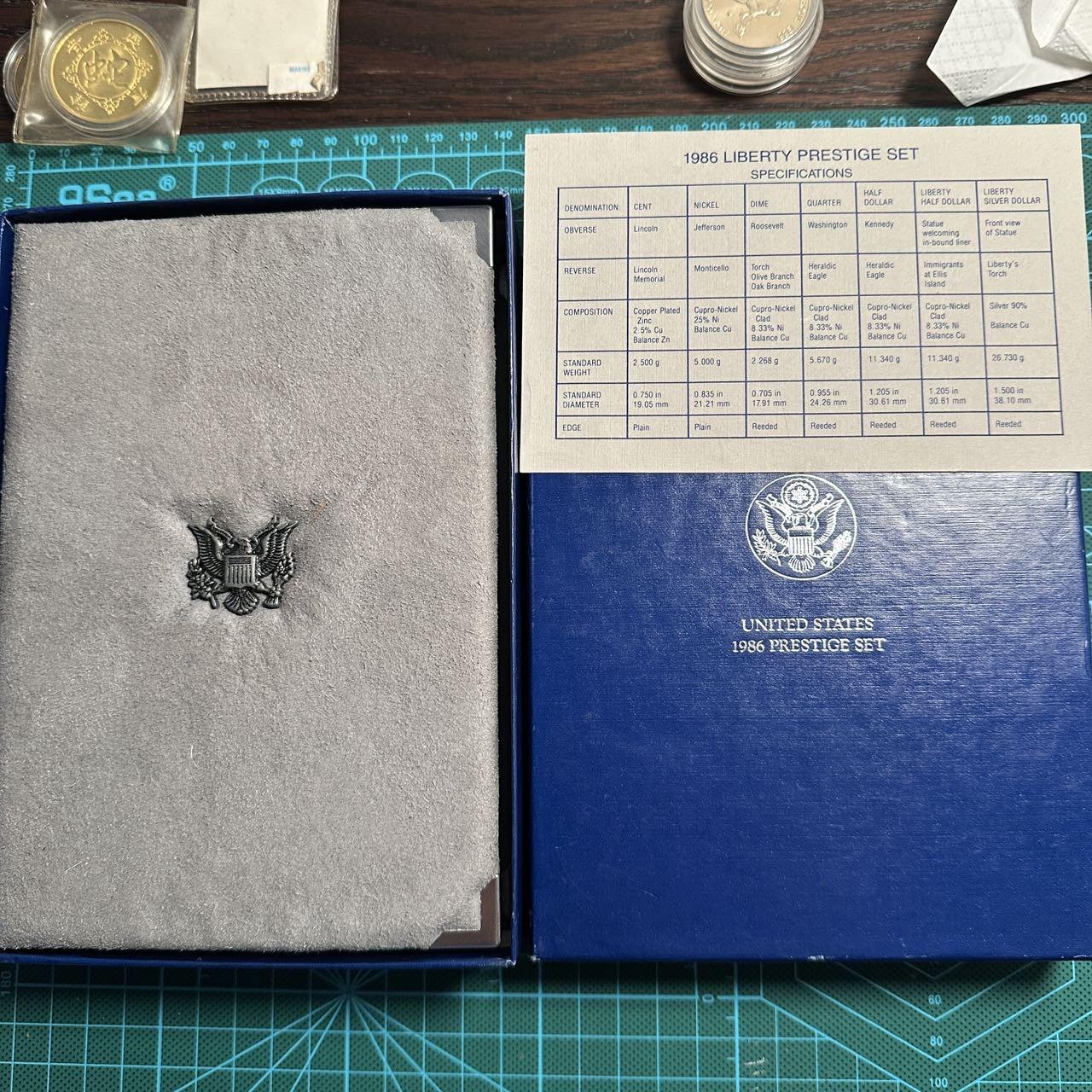 蒂克钱币-第54场 外国精品套币 银币专场 美国1986年 自由女神落成100周年精制纪念套币 含1美元银币