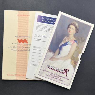 ＜小葵钱铺＞第64期·克朗币·套币·银币场·满200包邮，不寄存·3号发货 - 英国1996年女王诞辰70周年5镑卡装克朗型纪念币