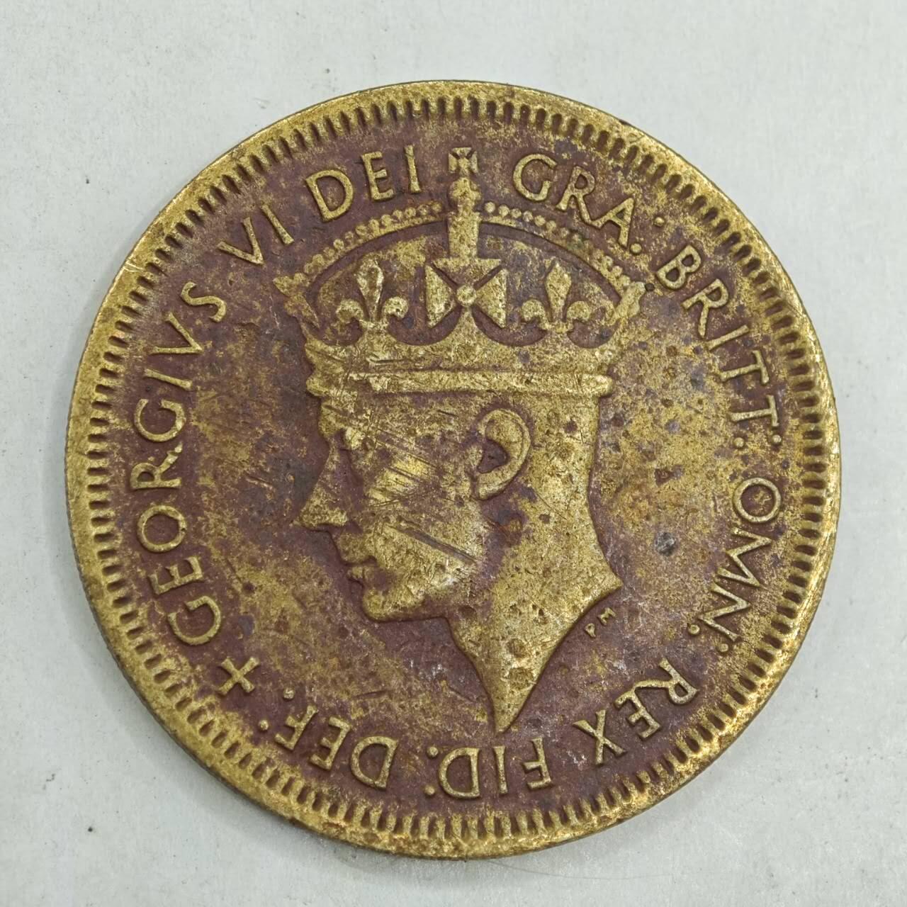 【淘币小摊】限时拍第七百八十四拍  老铜币场  满百包邮可预留两周  周一统一发货  英属西非1949年乔治六世一先令铜币