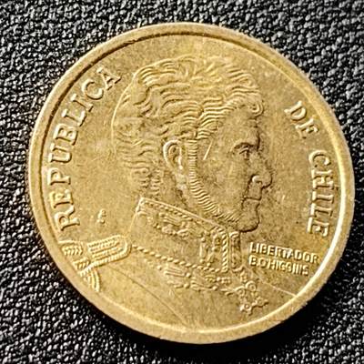 泉币菌-第122场-精品福利场 - 智利10比索青铜币 独立战争领袖奥希金斯 21MM