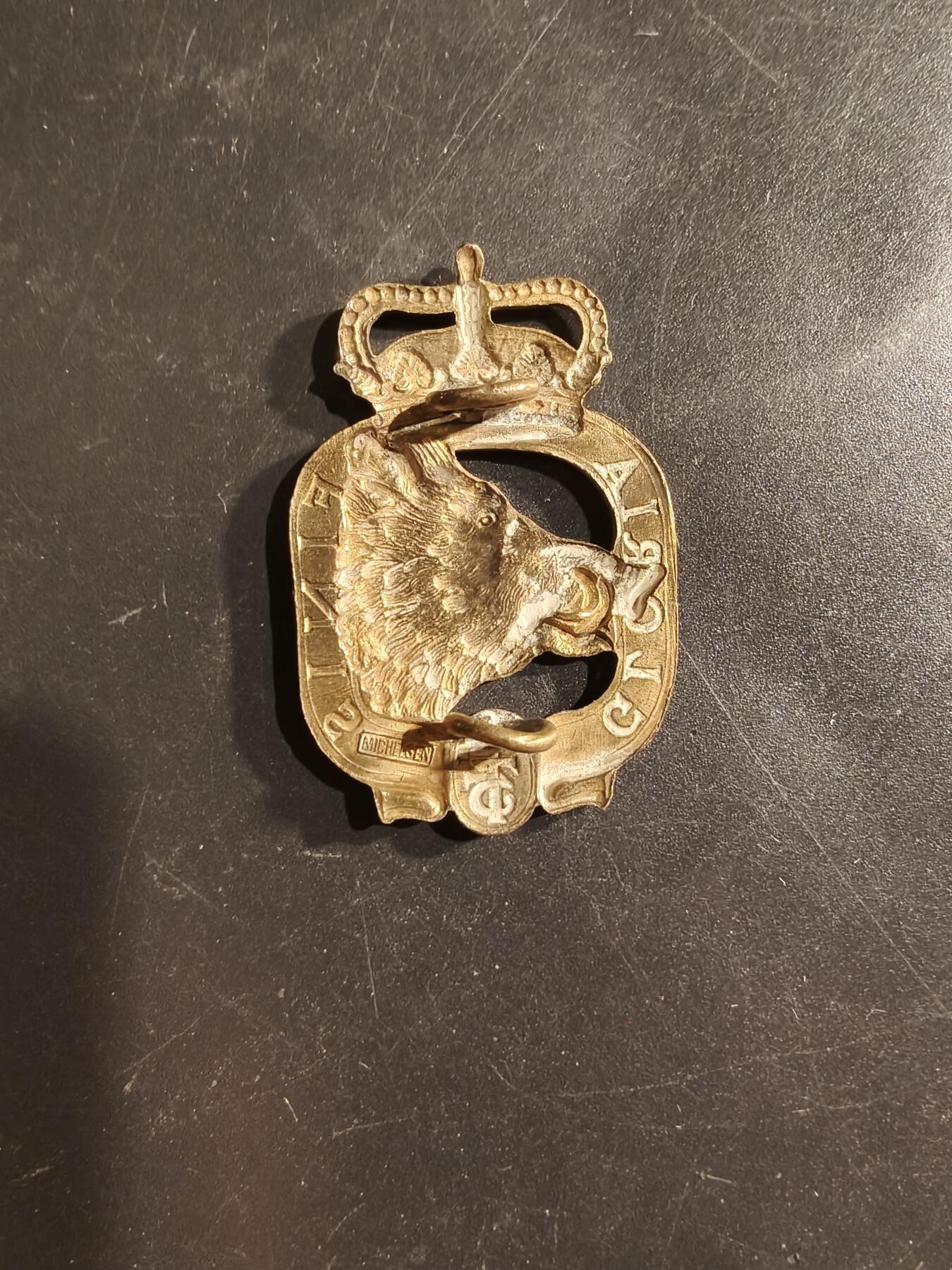 老王徽章第160期 丹麦亲王近卫步兵团帽徽 成立于1657年，2001年合并撤销