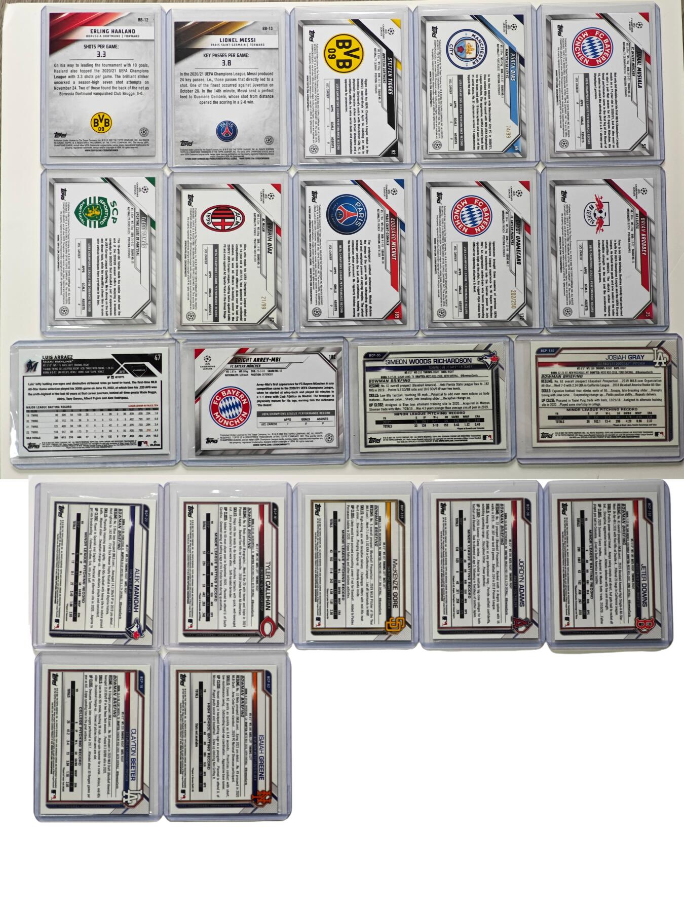 白泽拍卖卡牌手绘专场第27期 2022&2023 TOPPS 球星卡 21张  彩闪 卡夹封装