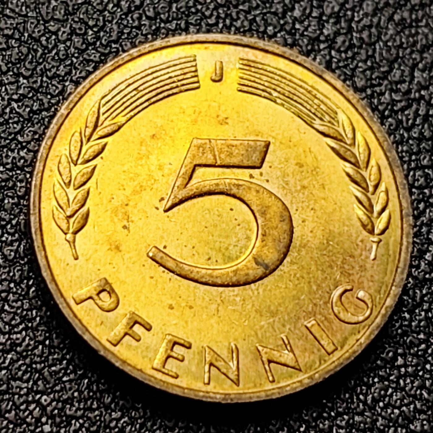 泉币菌-第121场-精品福利场 铜光美品 德国1971年 5芬尼硬币