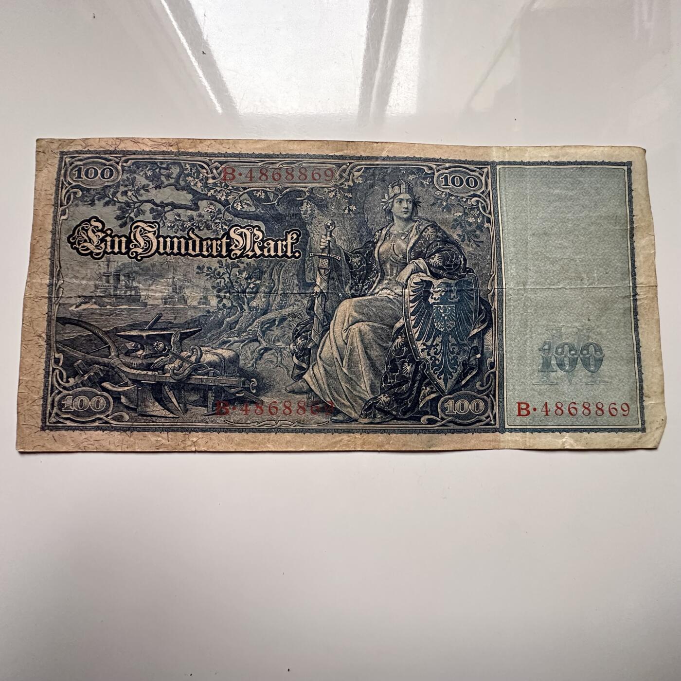 🌹外币初藏🌹🐯2025年第122场  每周二四六晚8️⃣点 接代拍 德国1910年100马克 大票幅 e