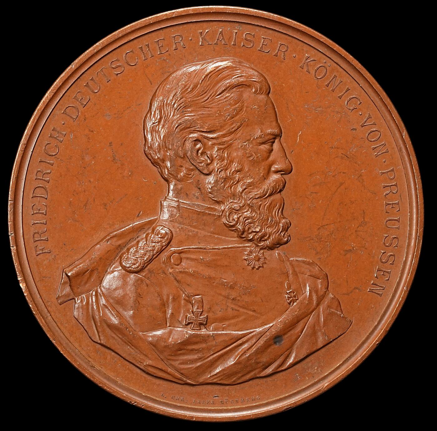 修遠堂世界钱币第九十一期 1888年普鲁士国王-德意志帝国皇帝弗里德里希三世逝世纪念大铜章 70.00mm，132.30g 罕见品种