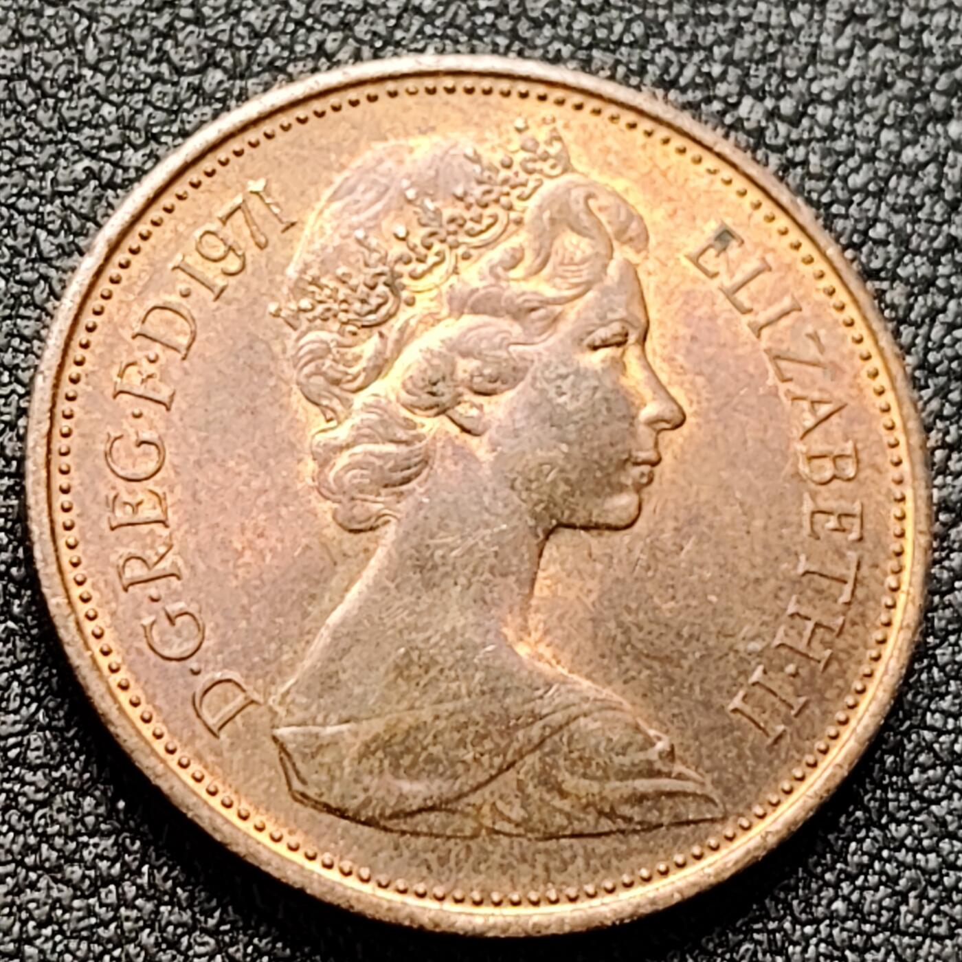 泉币菌-第121场-精品福利场 原铜光极美品 197个年 英国2便士铜币 威尔士皇冠 25.9mm