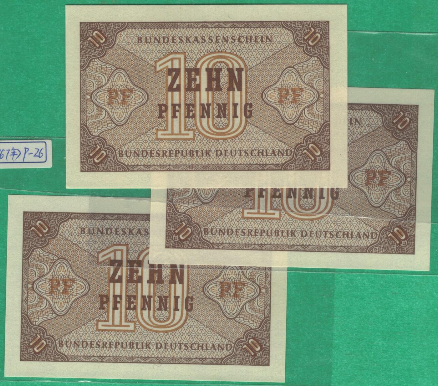 德国1967年10芬尼 未发行(西德为三战做准备而印制) P-26 实物图 UNC