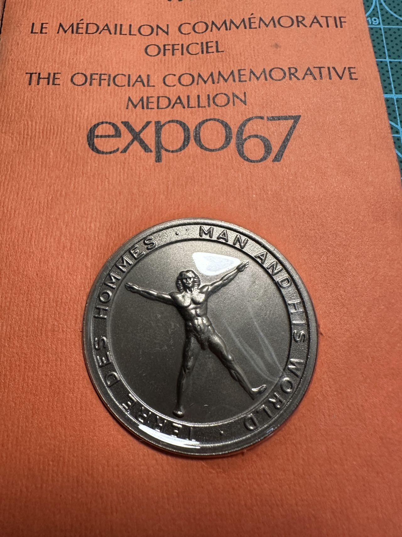 蒂克钱币-第54场 外国精品套币 银币专场 加拿大 1967年蒙特利尔世博会官方纪念章 带原包装
