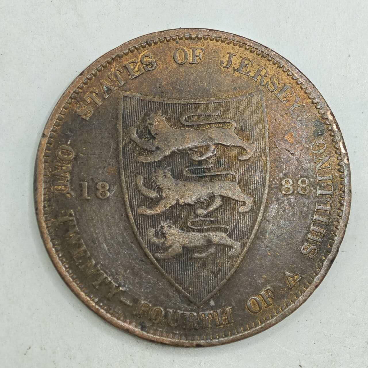 【淘币小摊】限时拍第七百八十四拍  老铜币场  满百包邮可预留两周  周一统一发货  泽西岛1888年维多利亚1/24先令铜币