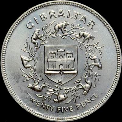 ＜小葵钱铺＞第64期·克朗币·套币·银币场·满200包邮，不寄存·3号发货 - 直布罗陀1977年女王登基25周年25便士克朗型纪念币