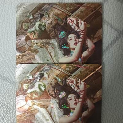 花开卡拍第45期（11月2号周日截拍，品控勿拍!!!拍品不寄存，运费5元，自制卡难免瑕疵，可能存在轻微撞角爆边等出厂瑕疵，品控介意勿拍！） - 燎原人间传 庞春梅双服饰 幻粗2张