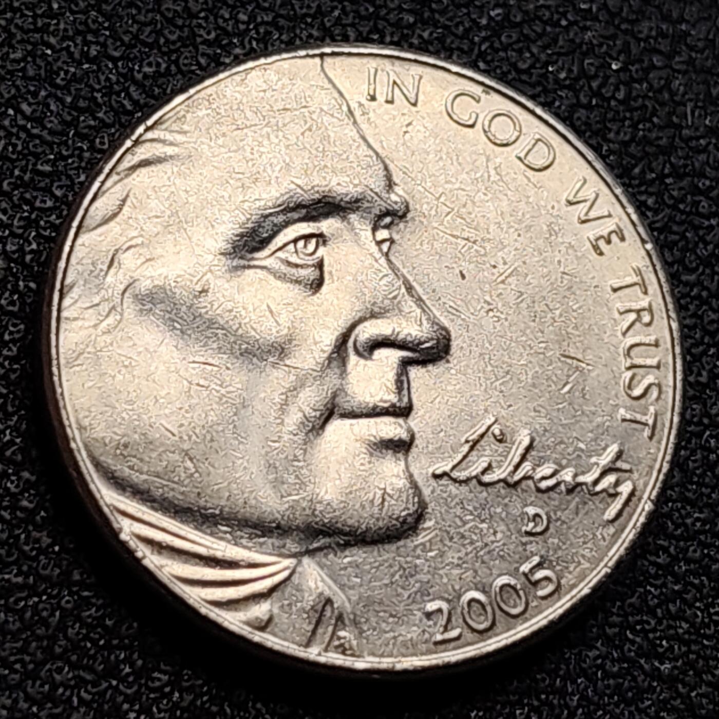 泉币菌-第122场-精品福利场 2005年美国5分杰费逊 西进运动 遥望太平洋纪念币