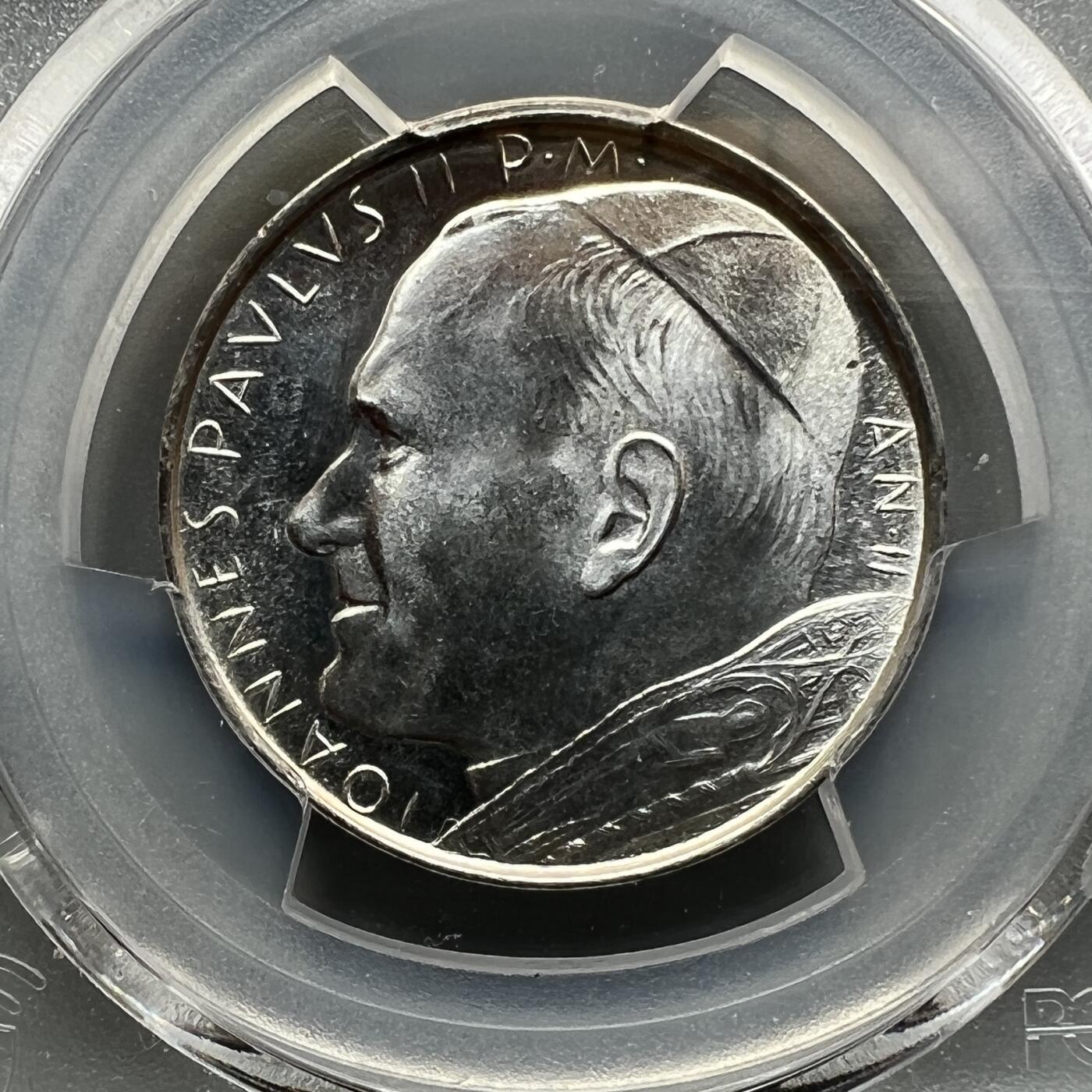 PCGS MS65 梵蒂冈1980年500里拉银币