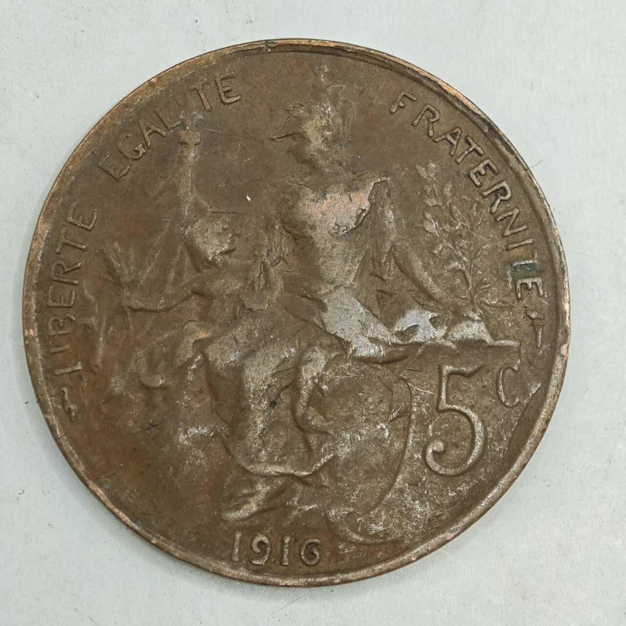 【淘币小摊】限时拍第七百八十四拍  老铜币场  满百包邮可预留两周  周一统一发货  法国1916年5分铜币