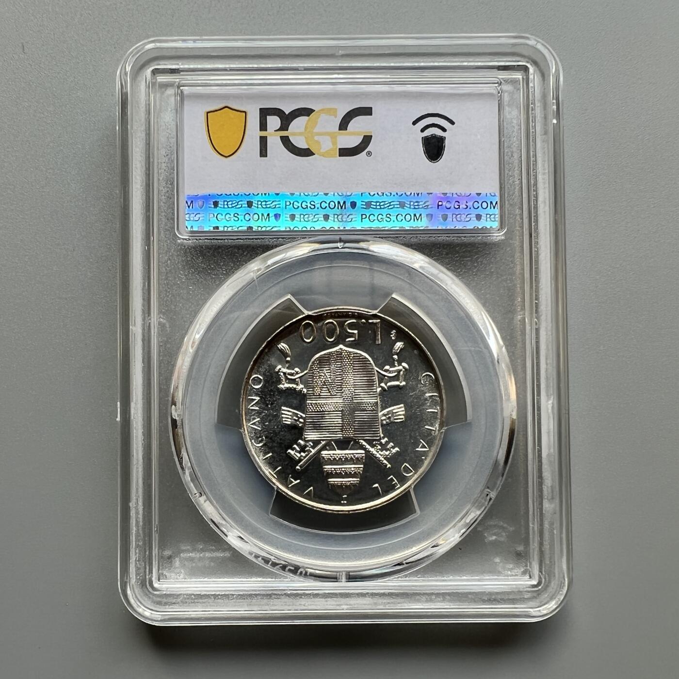 PCGS MS65 梵蒂冈1980年500里拉银币