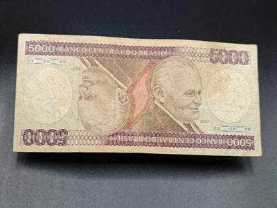 【淘币小摊】实时拍第七百八十五拍   无佣金纸币福利场   满百包邮可预留二周 每周一统一发货   - 巴西5000克鲁塞罗