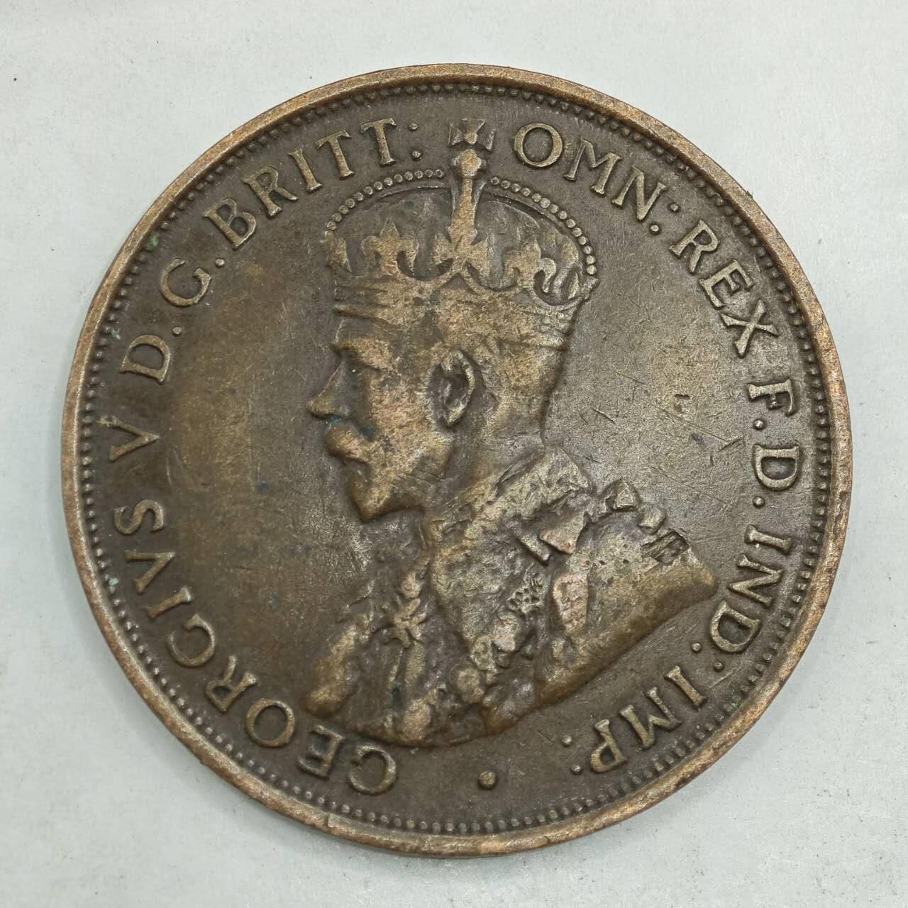 【淘币小摊】限时拍第七百八十四拍  老铜币场  满百包邮可预留两周  周一统一发货  澳大利亚1911年乔治五世一便士铜币