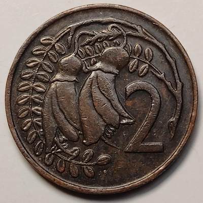 布加迪🐬～世界钱币(上海)🌾第 256 期 /  各国套币和散币 - 新西兰🇳🇿 1969年 2分