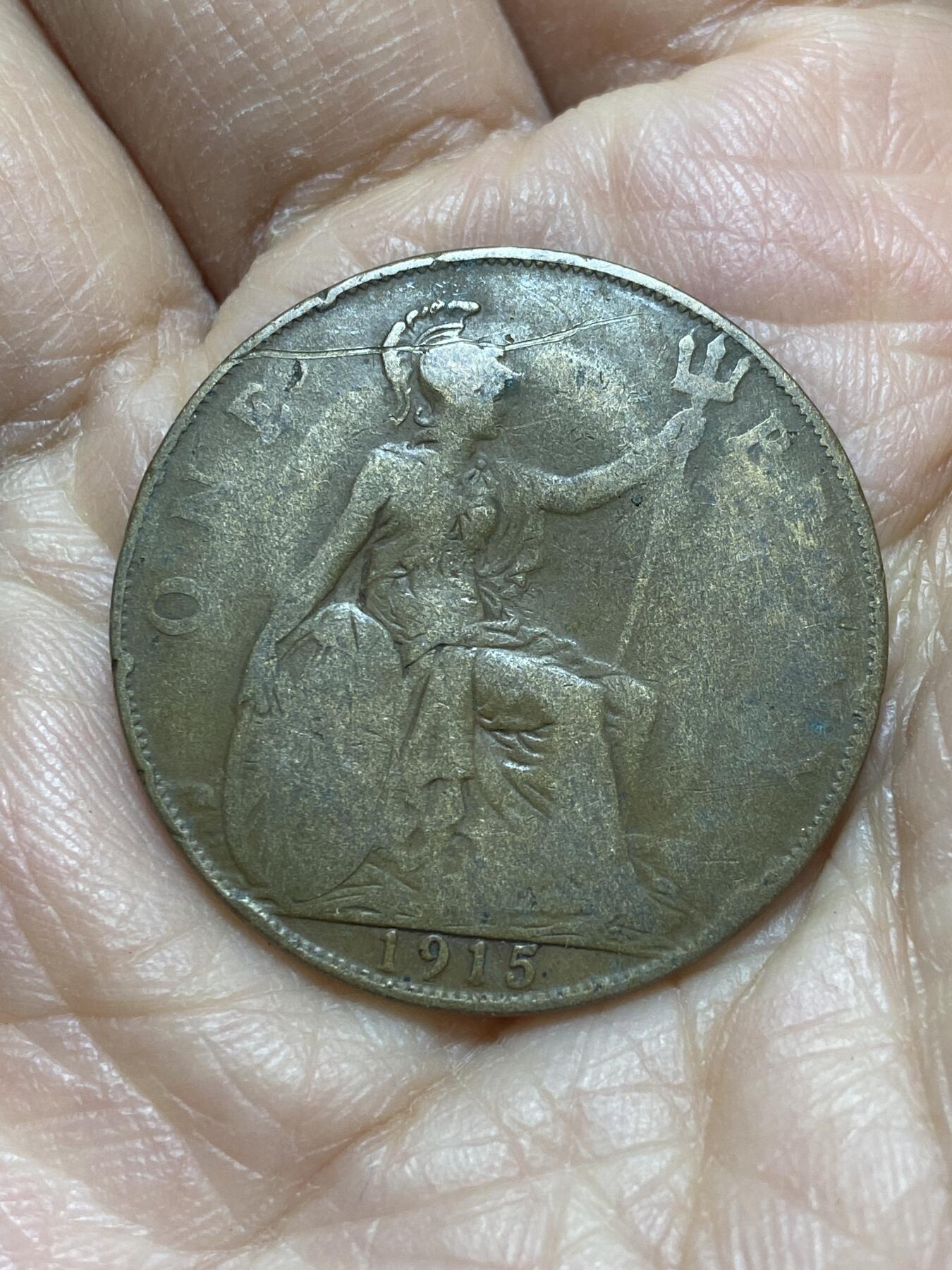 2025年第一百二十一场(总第一百四十七场）外国好品散币(免佣金) 英国🇬🇧1915年1便士(乔治五世第一版)