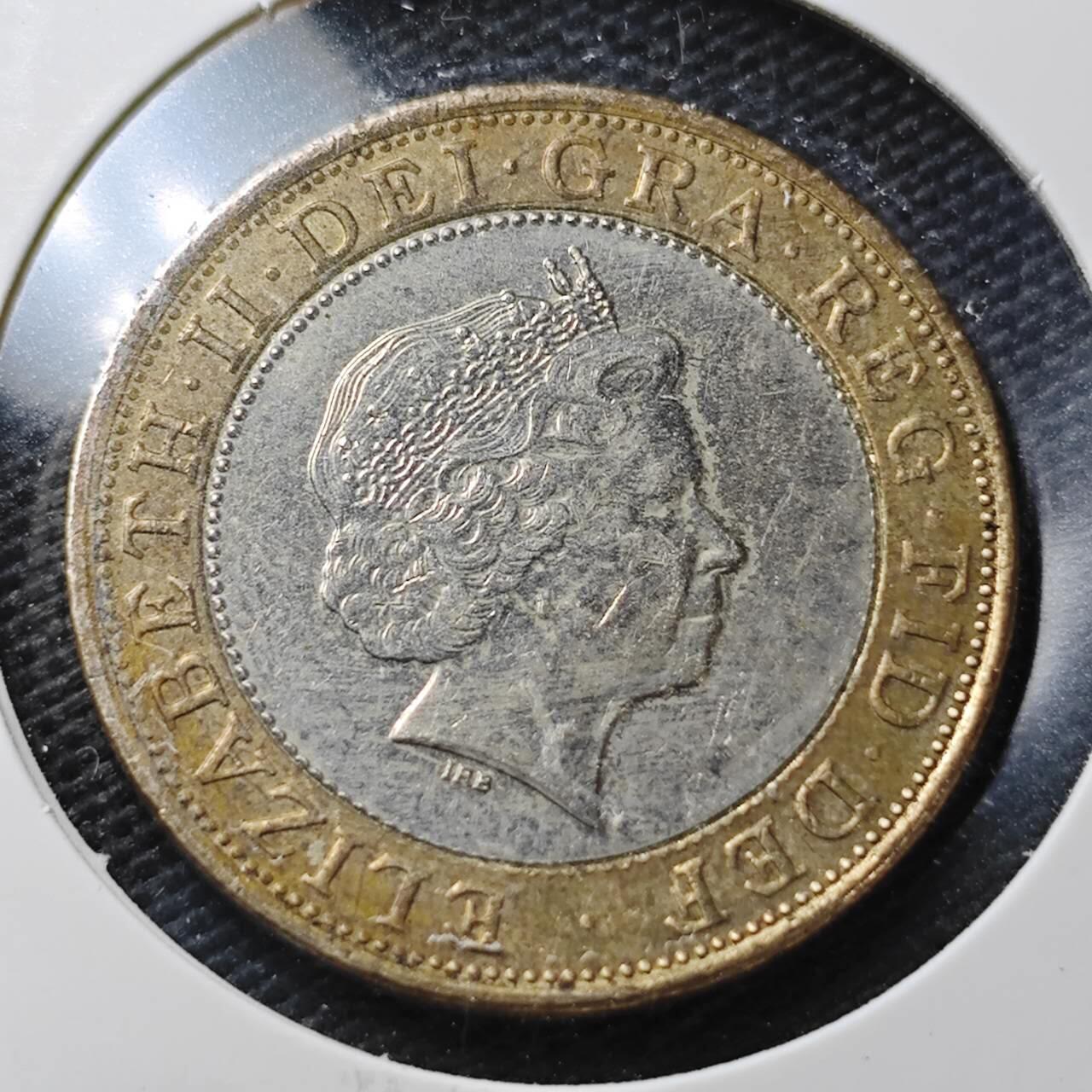 KK钱币收藏小铺  第362场  2月预留时间 周末发货  英国2镑双色币