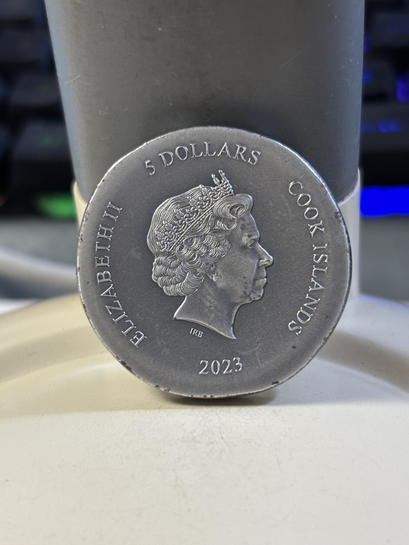 第180期拍卖【长期征集拍品】【北京币展专场】 库克2023年希腊神话泉水女神纪念银币，999银，发行1500枚，有氧化