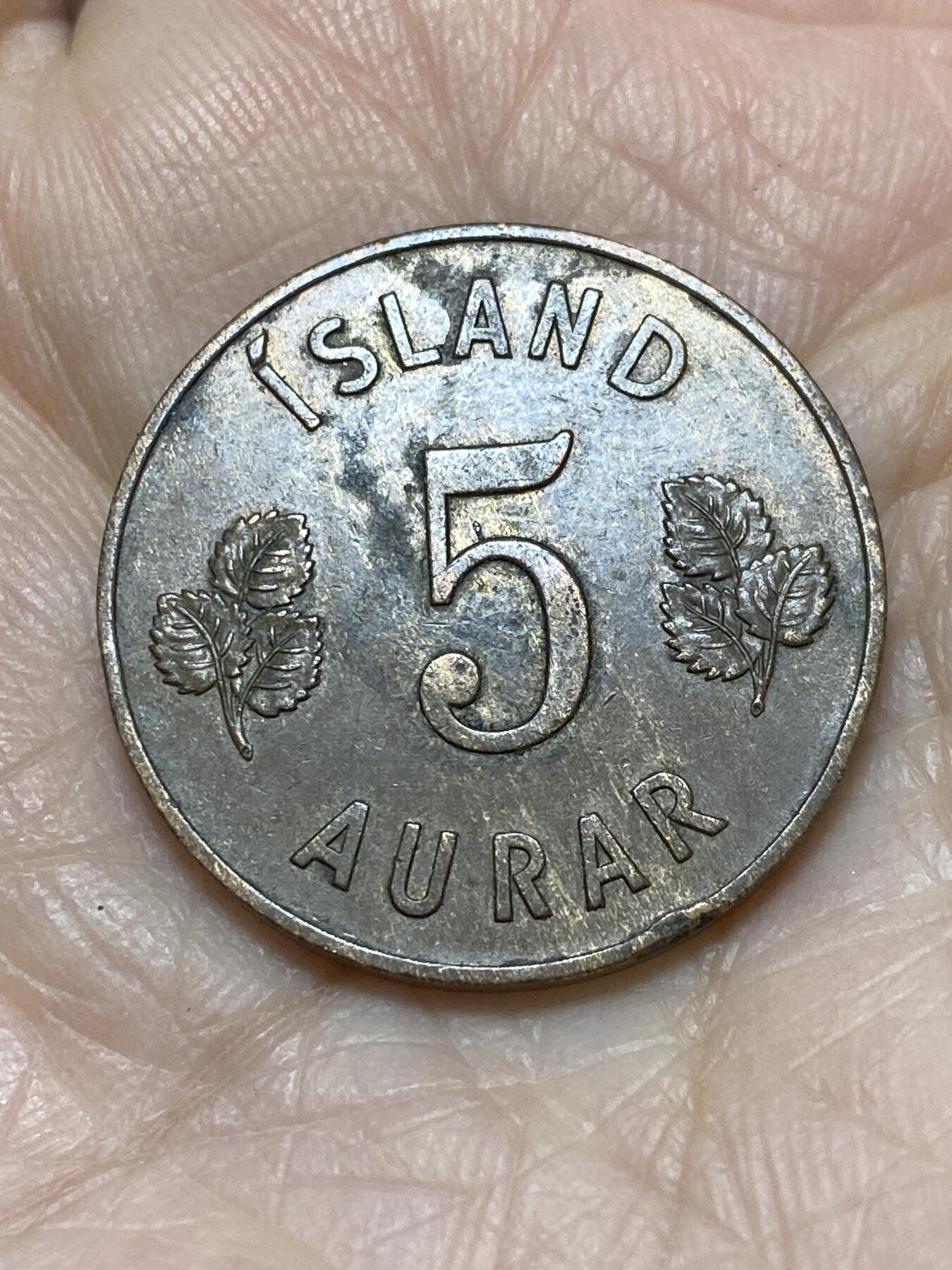 2025年第一百二十一场(总第一百四十七场）外国好品散币(免佣金) 冰岛🇮🇸1946年5奥拉(共和国时期第一套首发年)