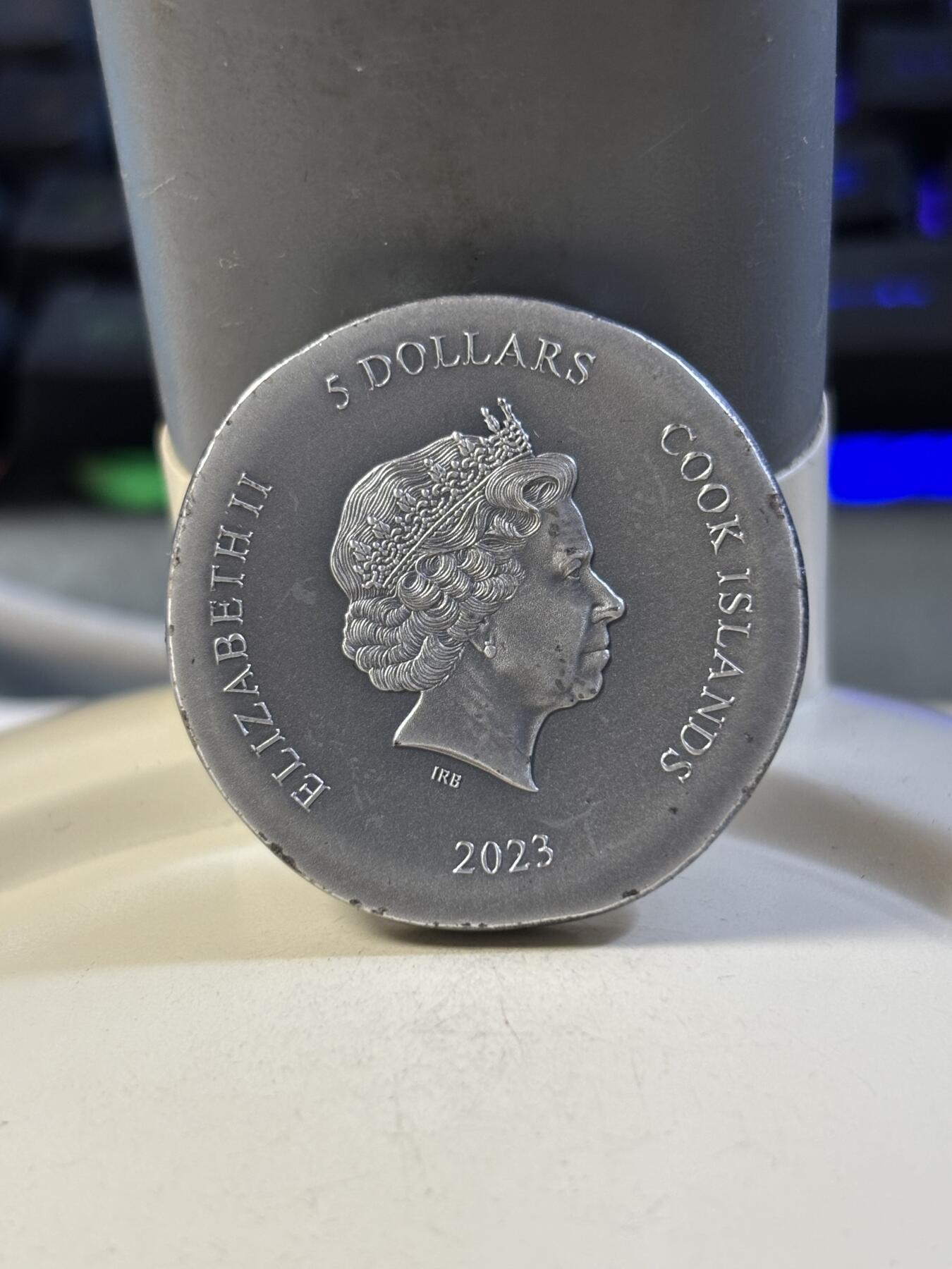 第180期拍卖【长期征集拍品】【北京币展专场】 库克2023年希腊神话泉水女神纪念银币，999银，发行1500枚，有氧化